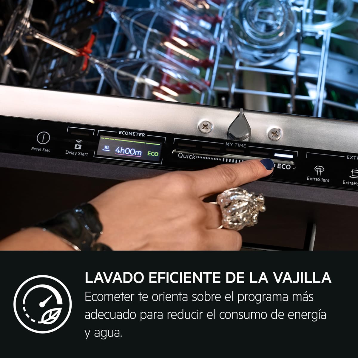 AEG FSB53617Z Lavavajillas de Integración AirDry 13 cubiertos, Desconexión automática, Display con sistema QuickSelect, 7 programas a 3 temperaturas, Motor Inverter, 46 dBA, Blanco, 60 cm — view 2