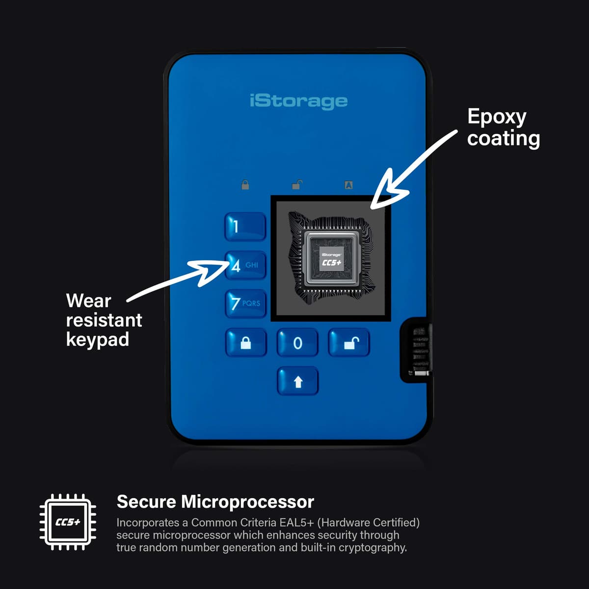 iStorage diskAshur2 SSD 256GB Red - Secure portable solid state drive - Password protected - Dust & water resistant - Hardware Encryption — view 21