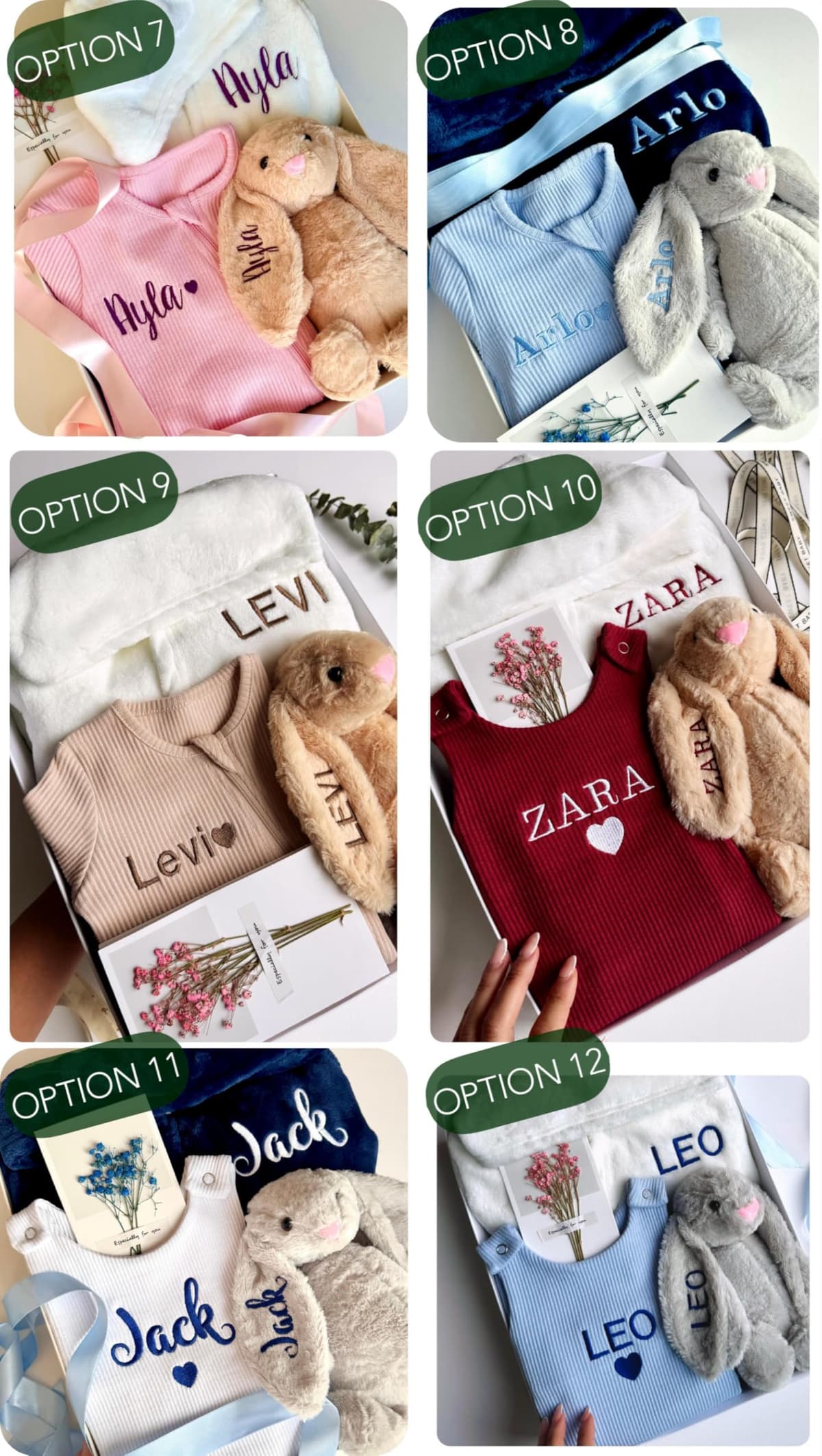 Personalised Baby Gift Set with Box or Without for Baby Boy or Baby Girl, Perfect for Baby Shower Gifts & Christenings with Gift Message Card Ready to Gift (Option 3, 3-6 Months) — view 4