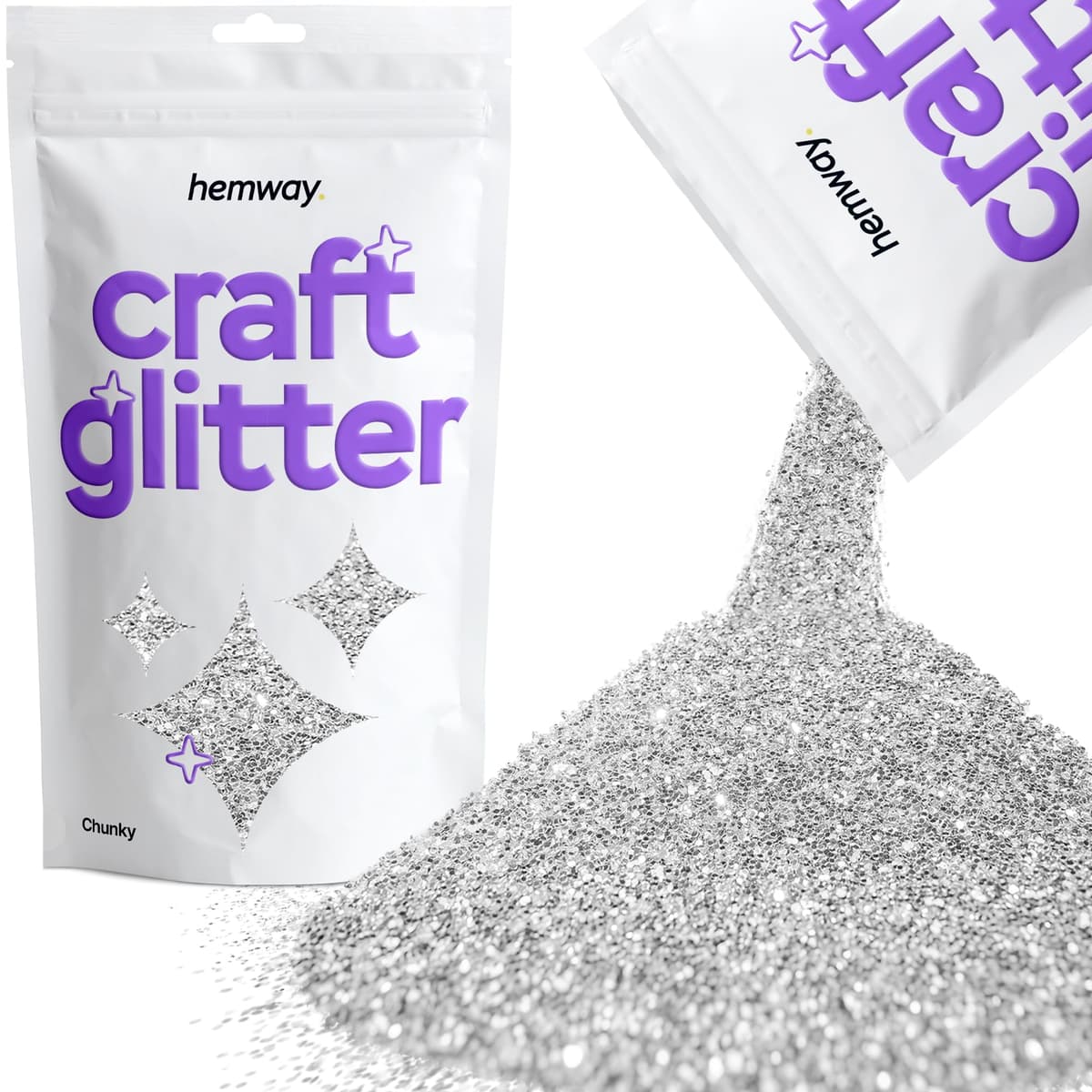 Hemway - Purpurina para manualidades, vasos, resina, epoxi, uñas, cera, álbumes de recortes, cristal, decoración de escuelas: dorado holográfico, gruesa (0,6 mm), 100 g — view 94