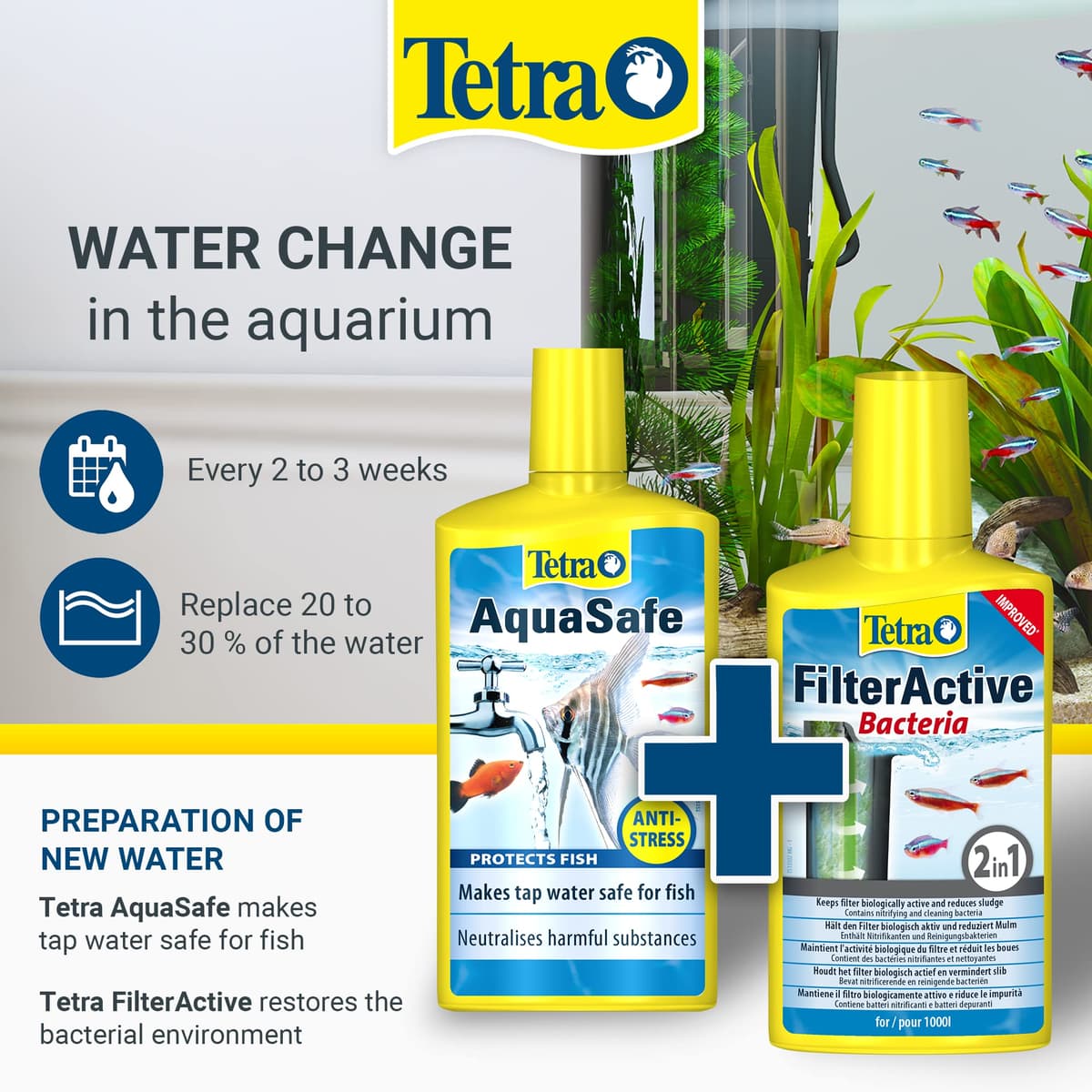 Tetra AquaSafe to Turn Tap Water into Safe and Healthy Water for Fish and Plants, 500 ml — view 6