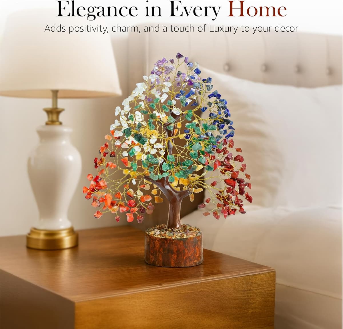 The Original 7 Chakra Crystal Tree Birthday Gifts for Women & men Crystal Tree of Life Sister birthday gift Home Decor Healing Crystals Gifts for Mom Positive Energy New Home House Warming Gift Women #01 Seven Chakra (Golden Wire) — view 6