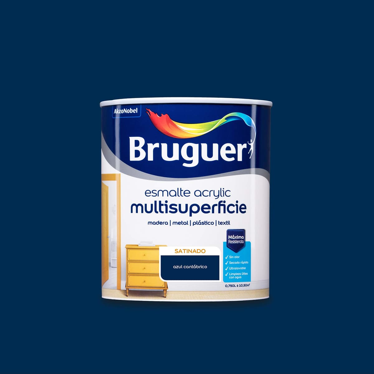 Bruguer Acrylic Multisuperficie Esmalte al agua Satinado - Pintura 750 mL, Blanco Permanente — view 57
