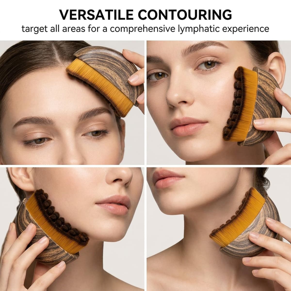 2PCS Cepillo Facial de Contorno Linfático,Masajeador de Drenaje Linfático,Cepillo Facial en Seco,Se Adapta al Contorno de la Piel,Aliviando la Fatiga Facials,para Cara,Barbilla,Mandíbula — view 4