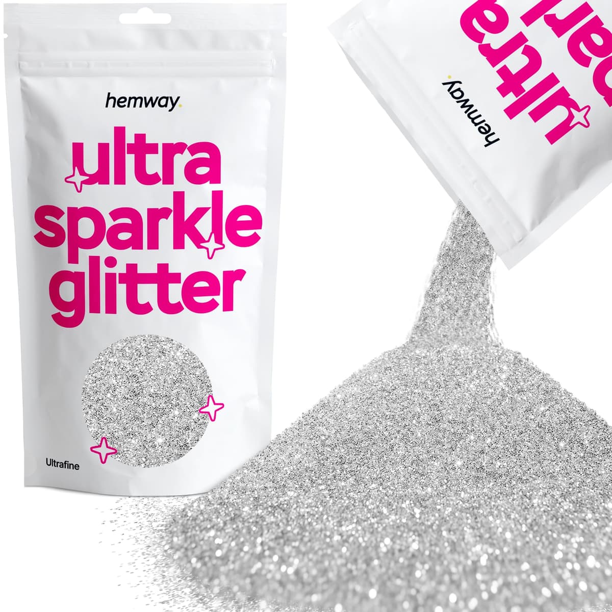 Hemway Ultra Sparkle Glitter Baby Pink Iridescent 100g Fine | Glitter for Arts & Craft, Makeup, Nail Art, Crafting, Card Making, Sparkle Decoration — view 169