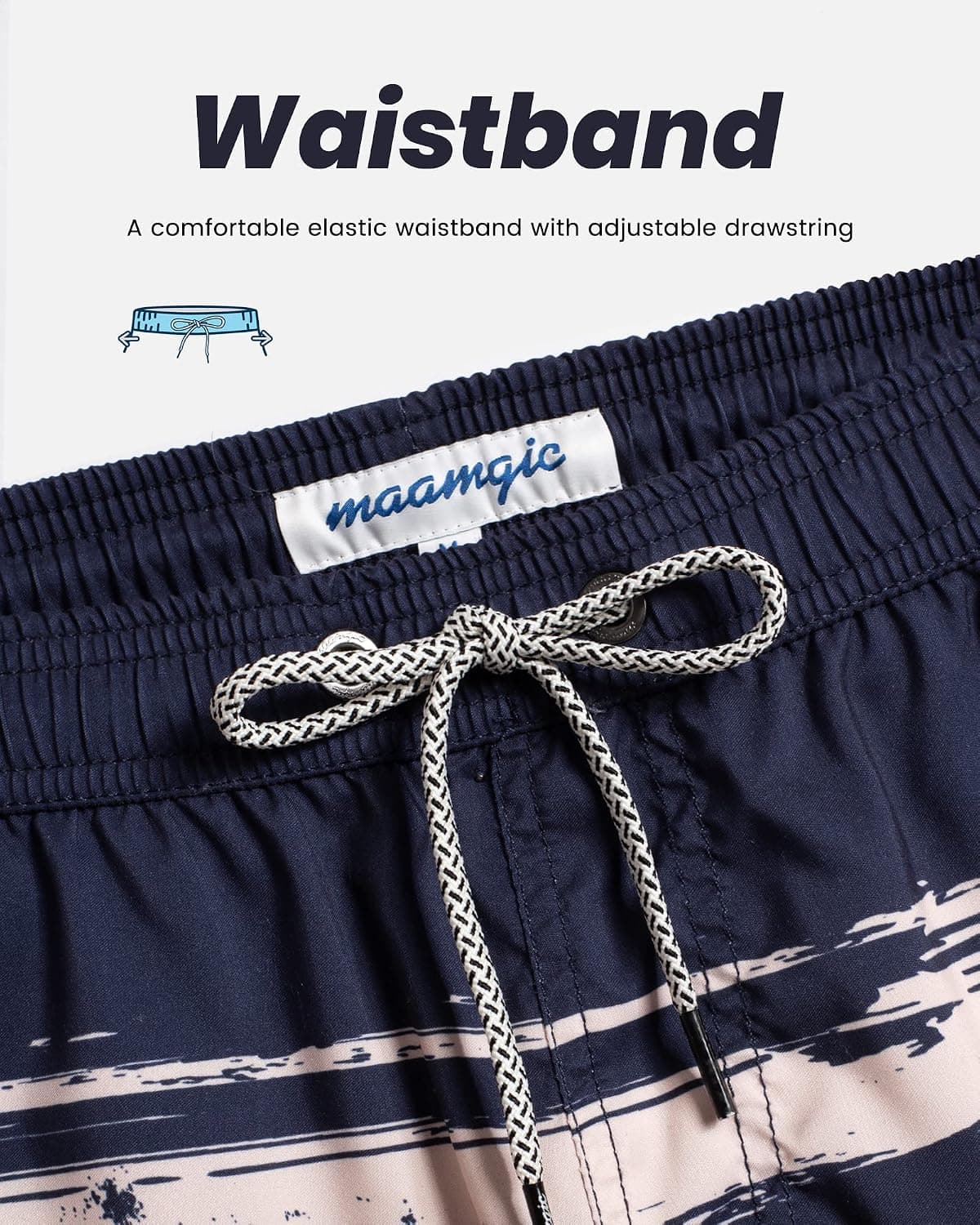 maamgic Mens Swim Trunks Quick Dry Swim Shorts with Mesh Lining Funny Swimwear Bathing Suits 7inch — view 7
