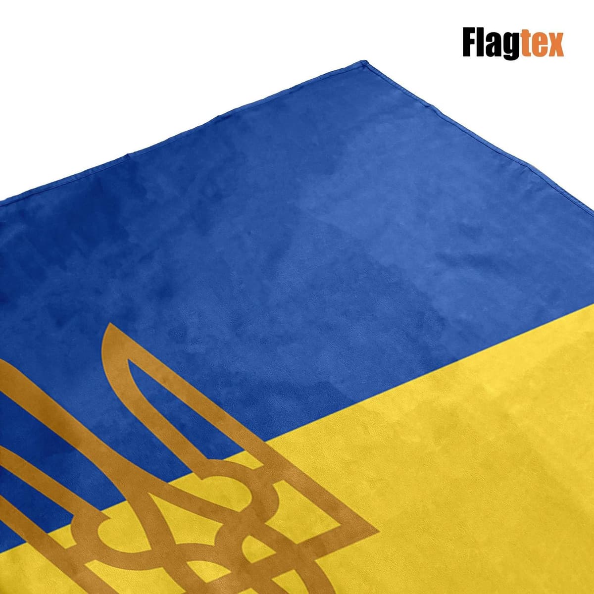 Ukraine Flag with Trident Crest 5ft x 3ft (150cm x 90cm) - Ukrainian State Flag with Coat of Arms, Weather Resistant National Crest Flag, Tryzub Banner — view 6