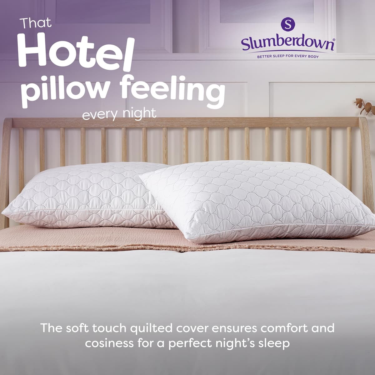 Slumberdown Pillows 2 Pack Hotel Quality – Firm, Plump Hypoallergenic Pillows for Back & Side Sleepers, Sleep Better. Feel Better — view 4