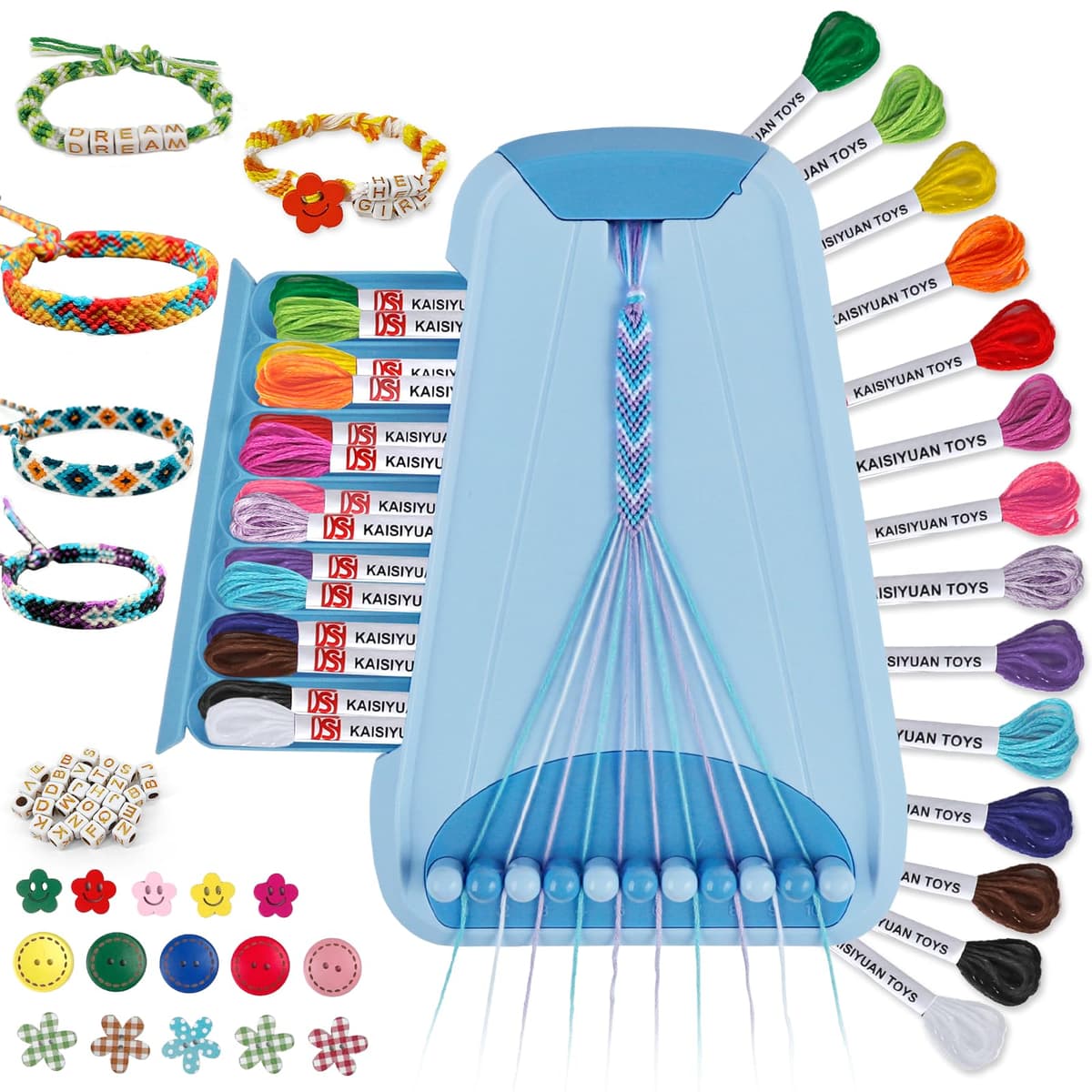 TingingYuli Arts & Crafts for Kids Ages 8-12, Friendship Bracelet Making Kit for Girls, Jewelry Making Kit, Gifts for Kids Age 6-12 (Blue) — view 12