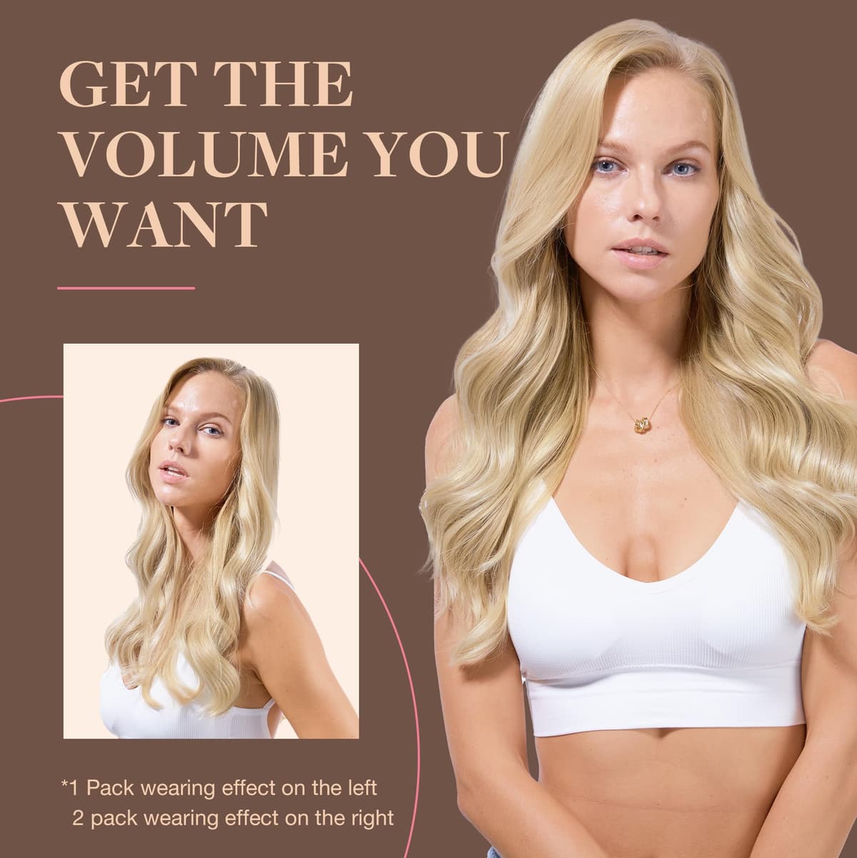 GOO GOO Clip in Hair Extensions Human Hair, 18inch 150g 9Pcs, #2 Dark Brown, Hair extensions for women, Human Hair Extensions Clip in — view 241