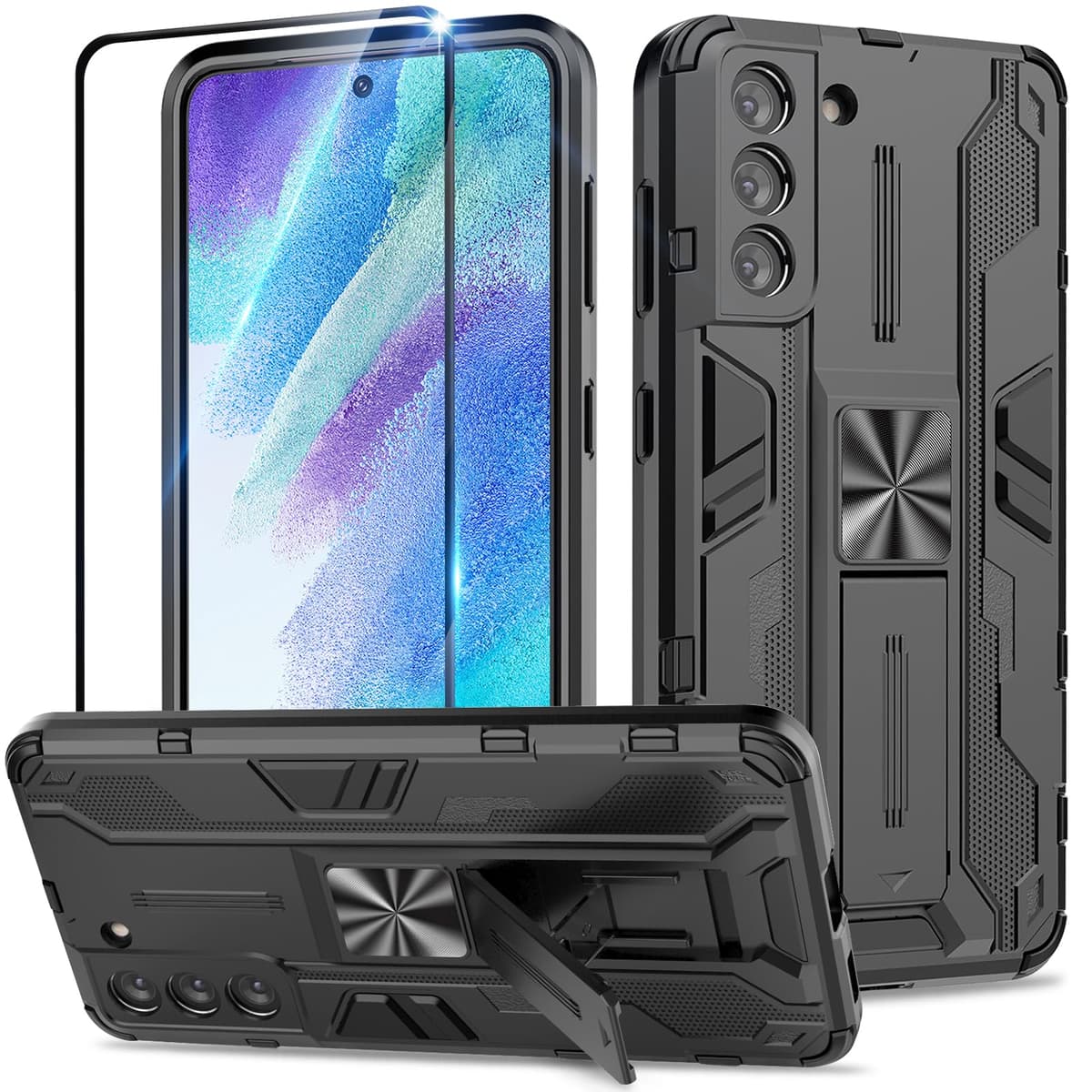 Funda para CMF Phone 2 Pro, Carcasa Antigolpes con Soporte anular metálico, Case Protectora de Grado Militar, Negro — view 1618
