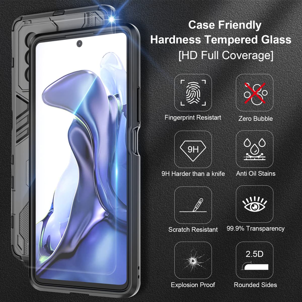 Funda para CMF Phone 2 Pro, Carcasa Antigolpes con Soporte anular metálico, Case Protectora de Grado Militar, Negro — view 1487