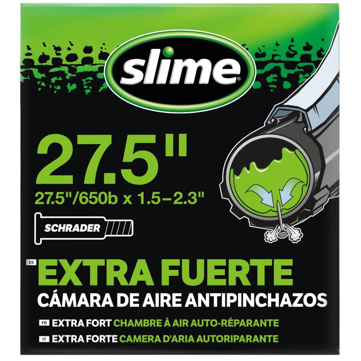 Slime 30061 Cámara Interior de Bicicleta con Sellante de Pinchazos Slime, Sellado Autónomo, Prevenir y Reparar
