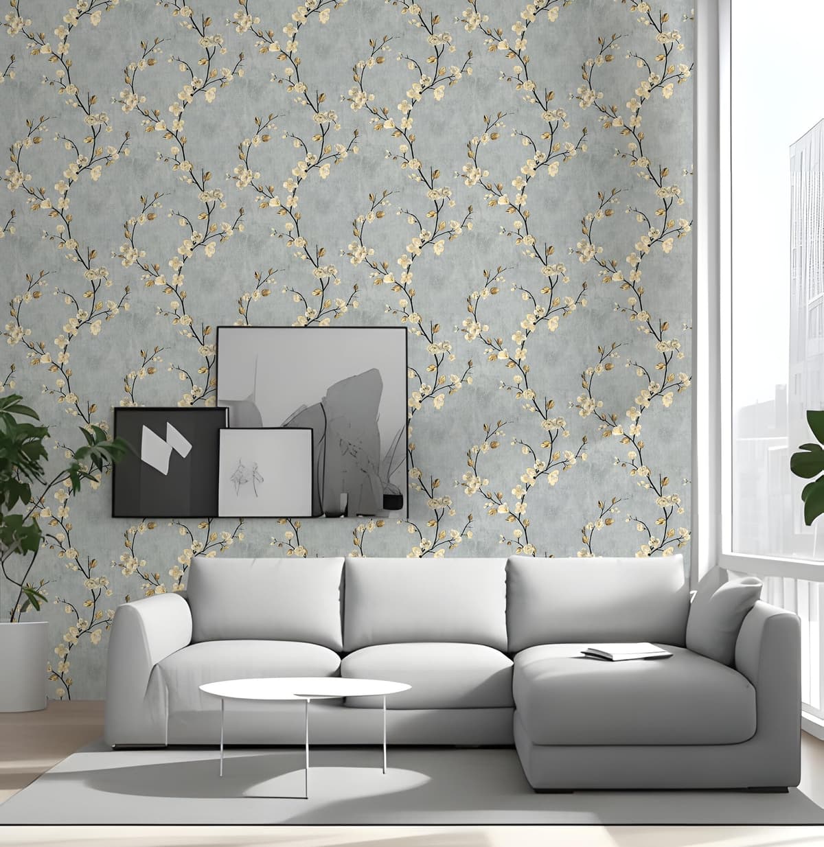 myforHD Papel Pintado Autoadhesivo Flores Papel de Pared Papel Adhesivo para Muebles Removible Impermeable Estilo Retro Vinilo PVC Pegatina Decorativos Pared Salon Papel Pared Dormitorio — view 4