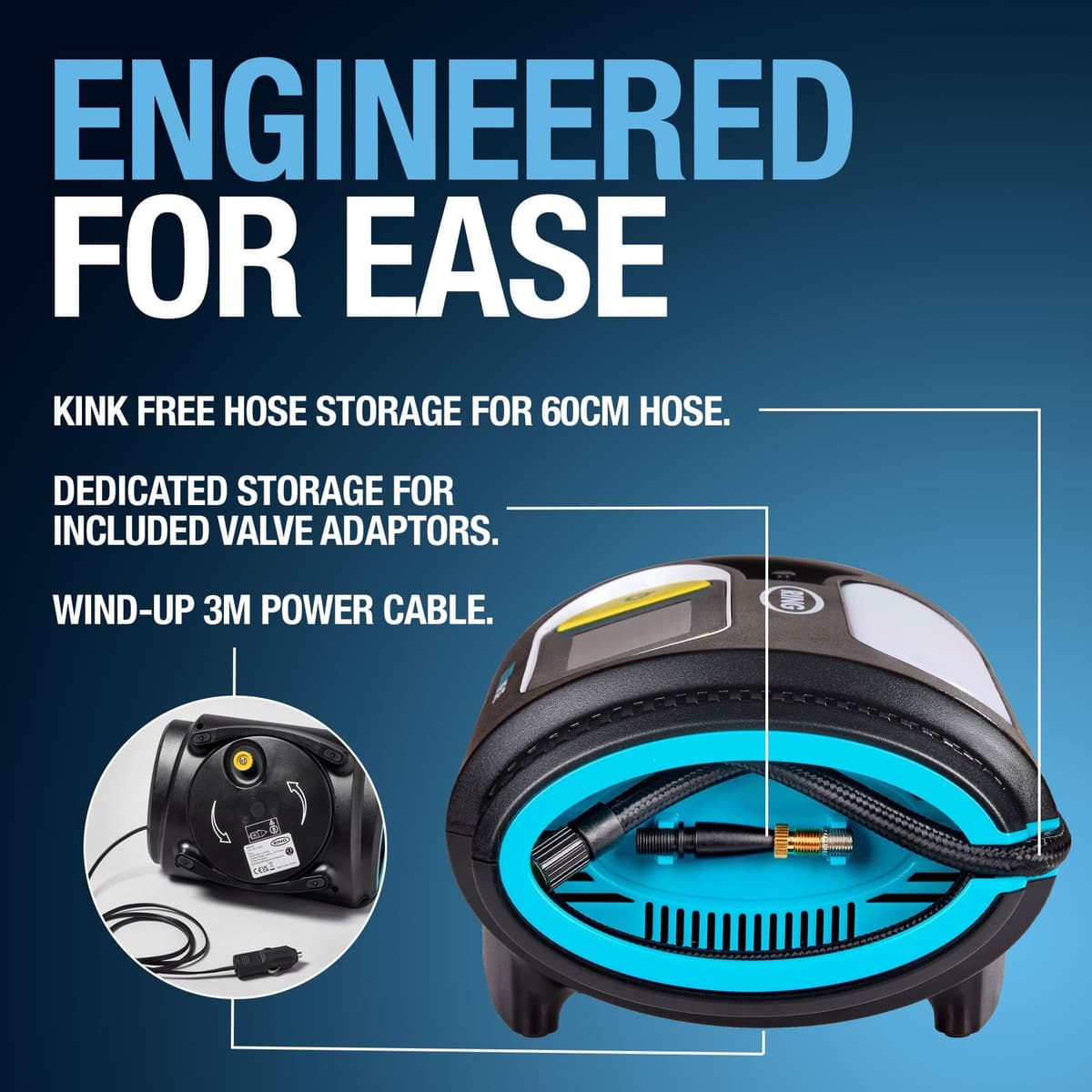 RING ULTRAINFLATE 20 Digital Tyre Inflator Air Compressor - Featuring Auto-Stop & Progress Meter - Compact, Reliable & User-Friendly Tyre Pressure Solution — view 5