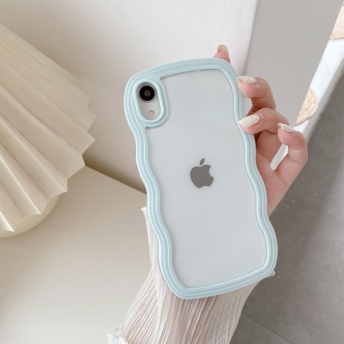 QLTYPRI Compatible with iPhone 11 Case, Cute Curly Wave Frame Clear Case for Girls Women, Transparent Soft Silicone TPU Bumper Shockproof Protective Phone Cover for iPhone 11 - Purple — view 53