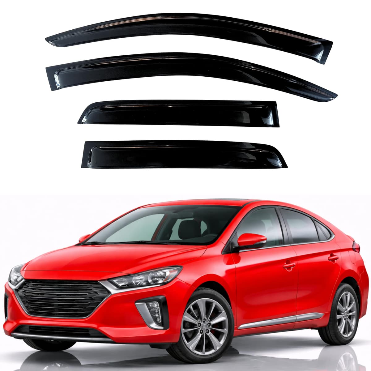 KPY Rain Guards Fit for 2006-2013 Lexus IS250 IS350, Out-Channel Window Visors Vent Wind Deflectors 4PC, Car Accessories for 06-13 Lexus is Series — view 14