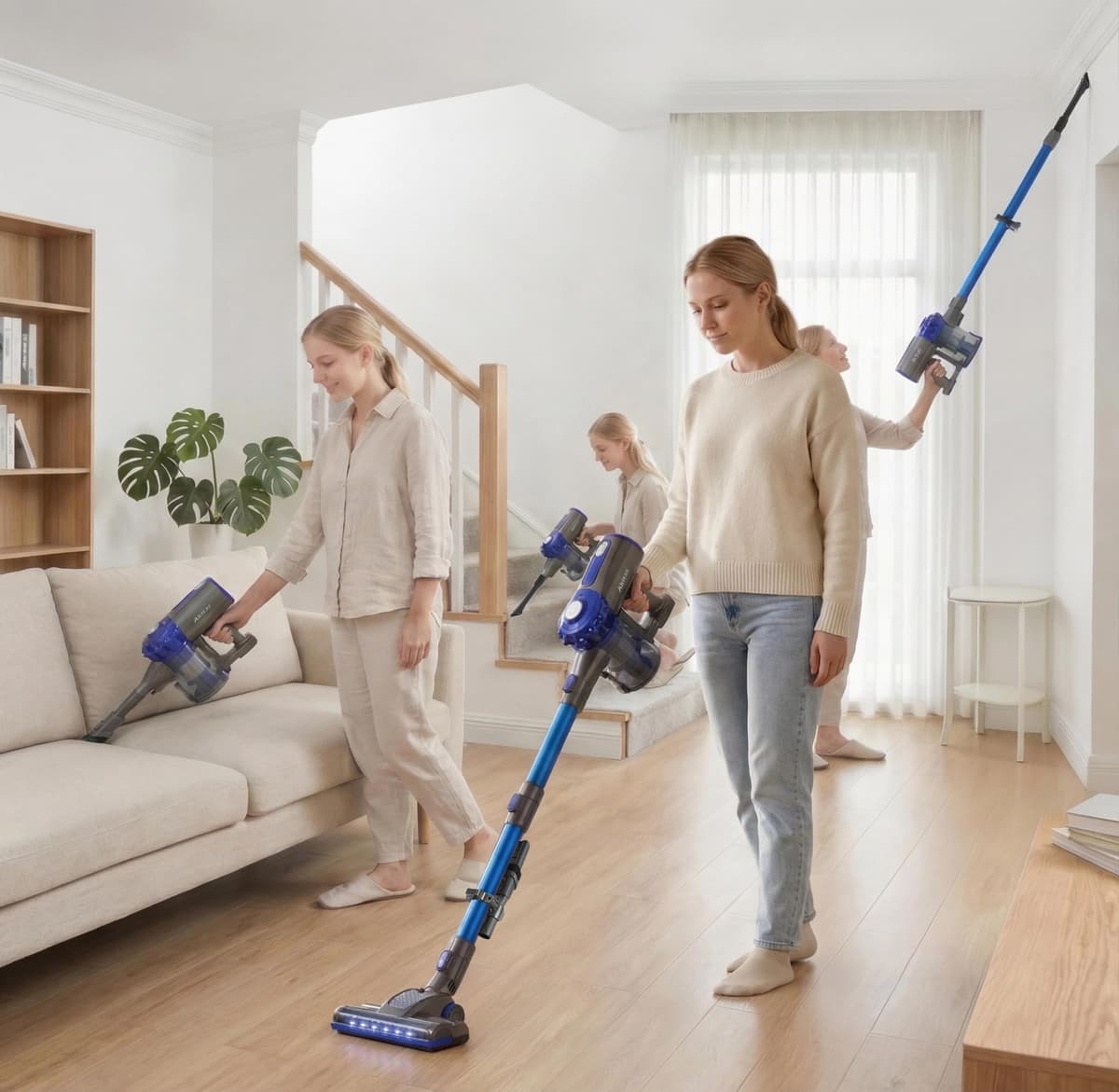 Akitas V8 3-in-1 Cordless Hoover Vacuum Cleaner Handheld & Upright Lightweight 22.2 V 150 W, Rechargeable Lithium Battery for Floors Carpets and Pet Hair — view 3