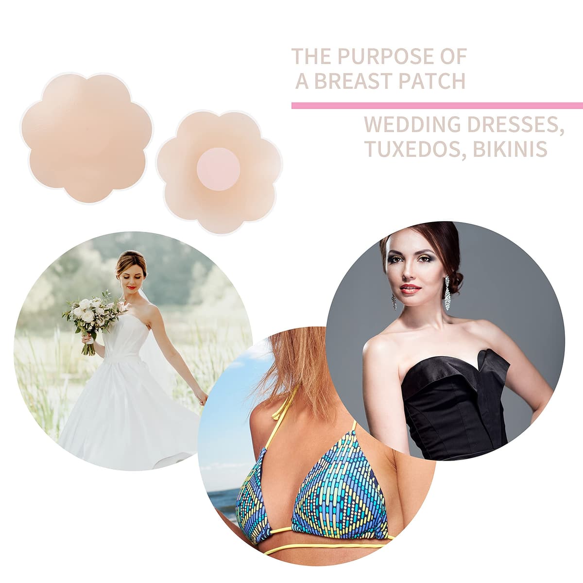 Nipple Covers - Reusable Adhesive Pasties Invisible, Seamless for Party Dresses, Wedding, Daily Wear Comfortable, Waterproof Bra Alternative — view 4