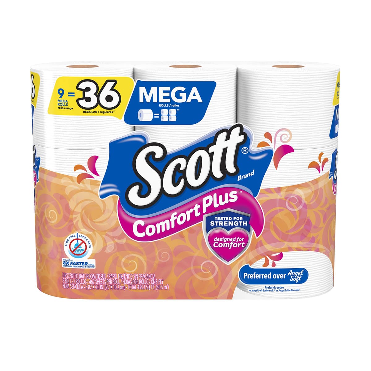 Scott Comfortplus Toilet Paper, Double Roll, Bath Tissue, 18 Count — view 60
