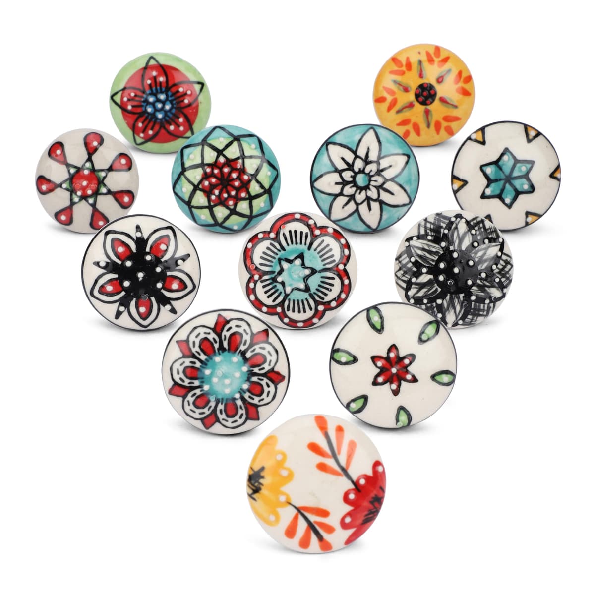 Ajuny Vintage Juego de 20 Pomos de Cerámica Blanca para Cómoda Cajón Armario Cocina Moderna Baño y Dormitorio Tiradores Decorativos Hechos a Mano — view 9