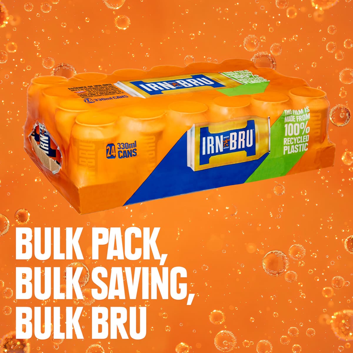 IRN-BRU Regular, 24 Pack Iconic Flavoured Fizzy Drinks Multipack Cans - 24 x 330ml Cans — view 5