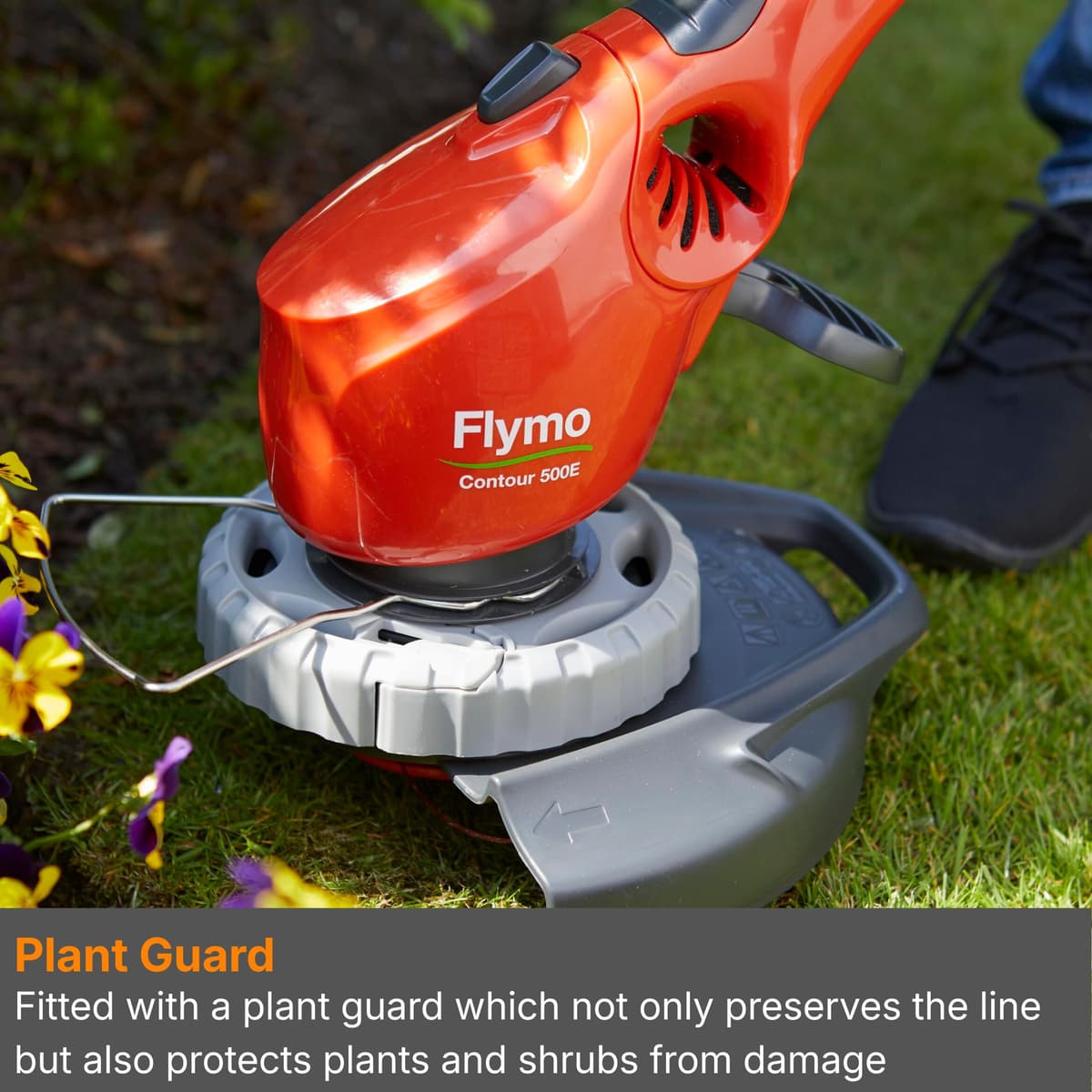 Flymo Contour 500E Electric Grass Trimmer and Edger, 500 W, Cutting Width 25 cm, Orange — view 4