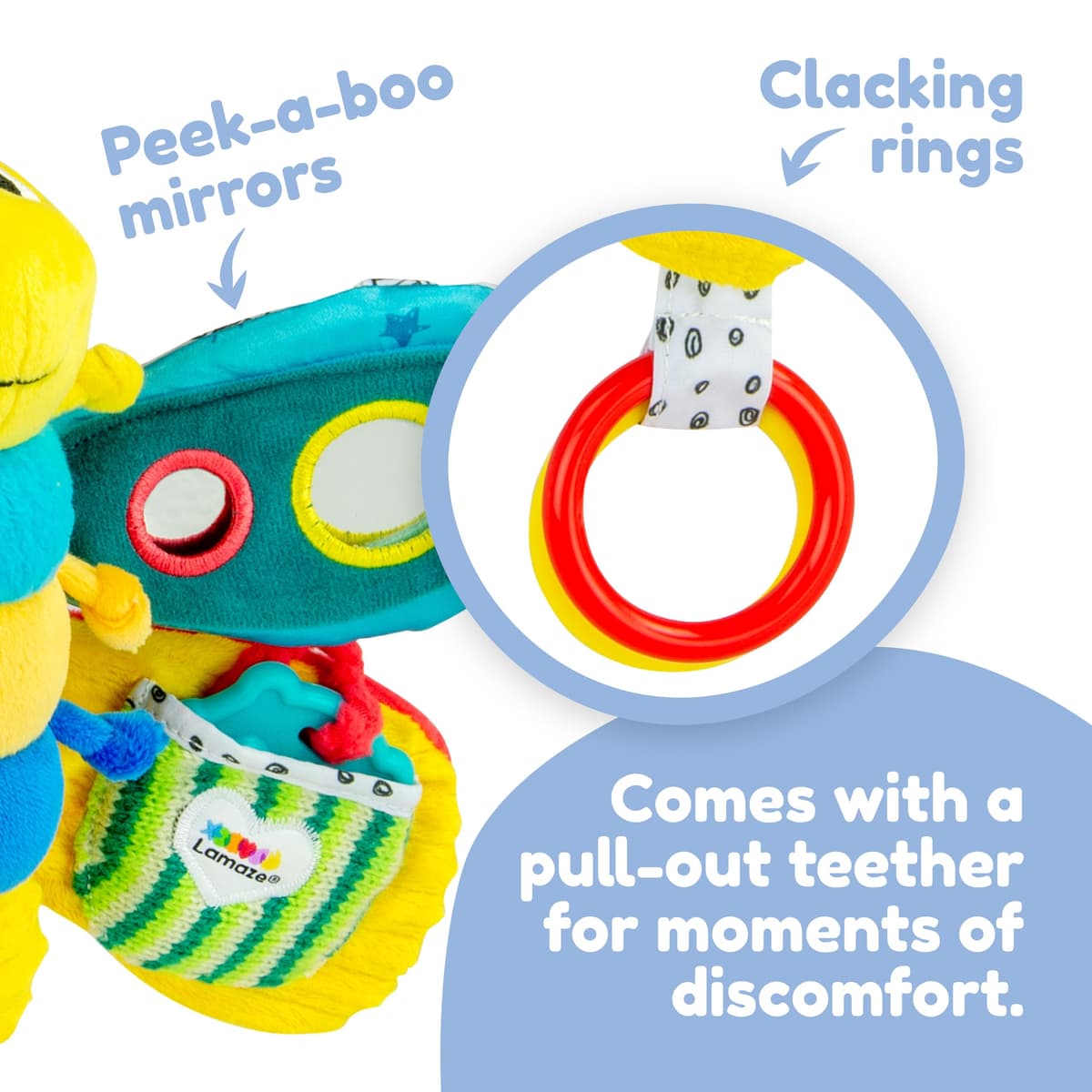 LAMAZE Freddie The Firefly - Clip on Pram and Pushchair Newborn Baby Toy, Sensory Toy for Babies Boys and Girls From 0 - 6 Months — view 4