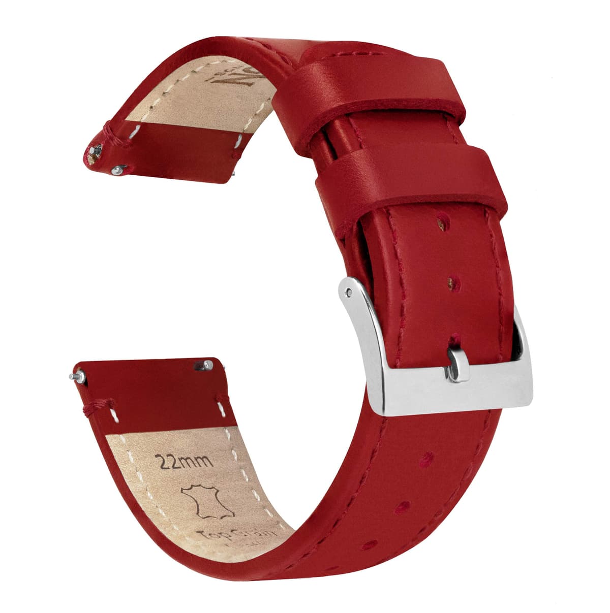 BARTON Quick Release - Top Grain Leather Watch Band Strap - Choice of Colour & Width - 16mm, 18mm, 19mm, 20mm, 21mm 22mm, 23mm or 24mm — view 24
