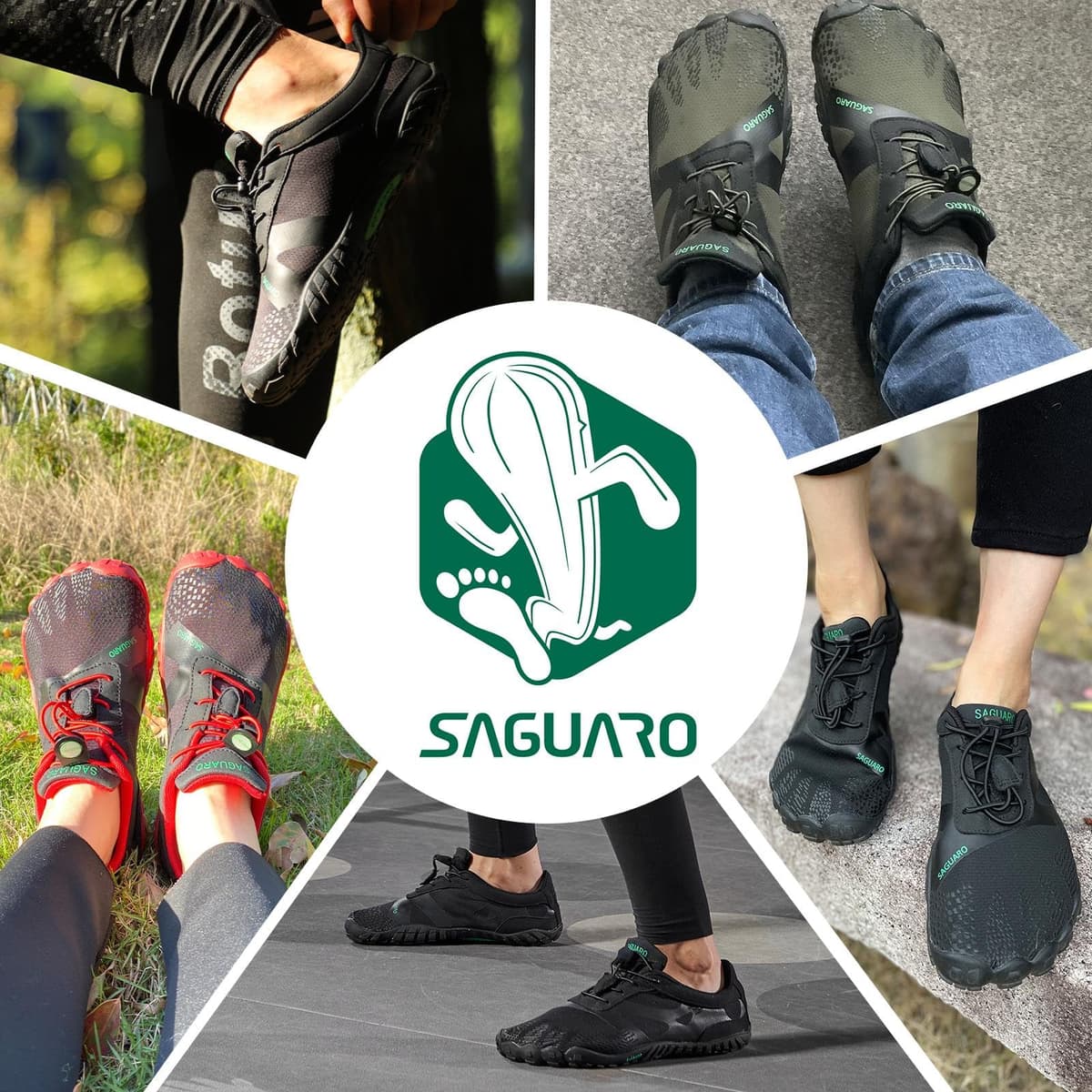 SAGUARO Versátil Minimalistas Zapatillas Ligeras Flexibles para Exterior Interior - Gym Asfalto Playa Montaña, Unisex-Adulto — view 2