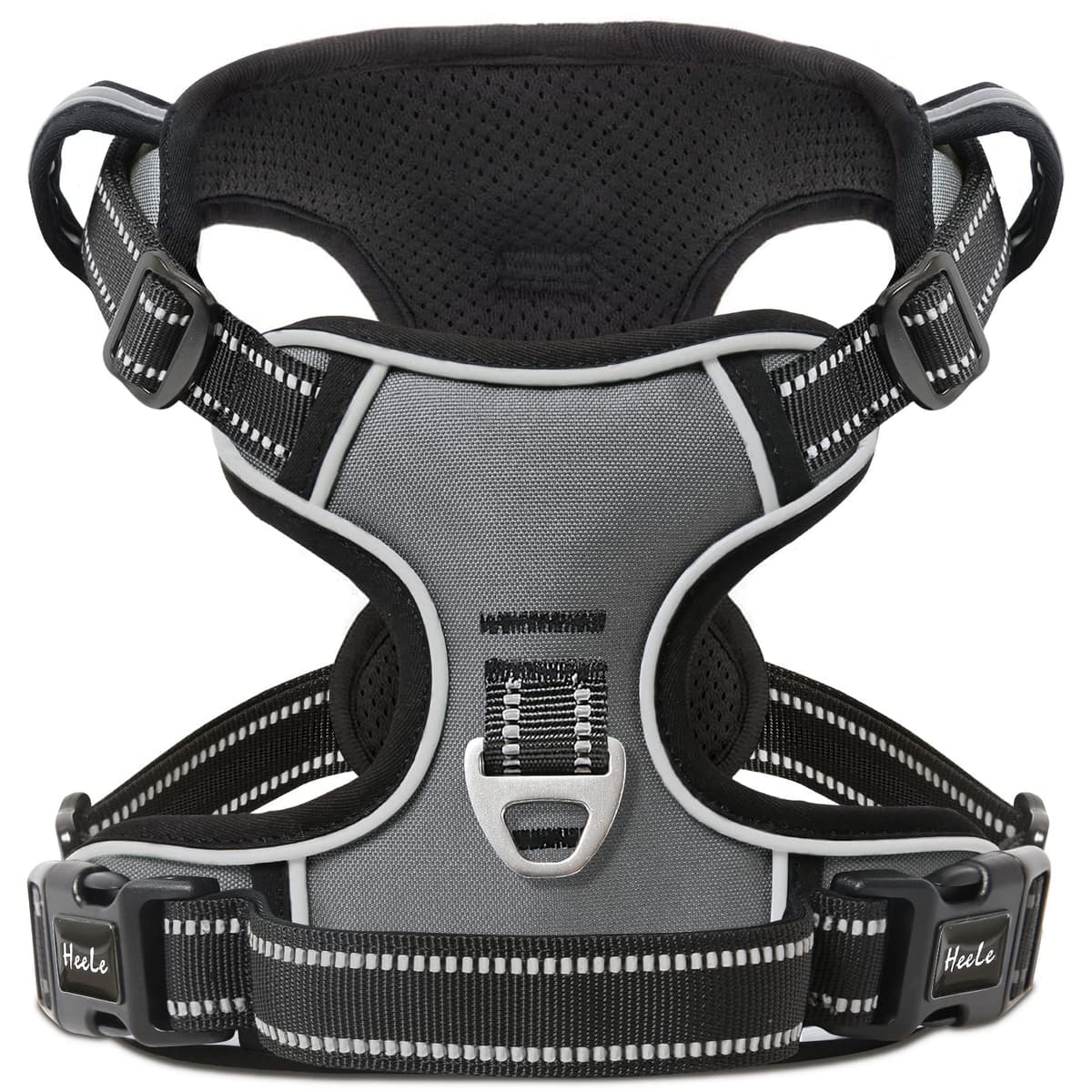 HEELE Arnés Reflectante para Perro, con Control de Mango Acolchado, 2 Anillos de Metal, arnés para Perros pequeños, medianos y Grandes, Flores-Negro, L — view 39