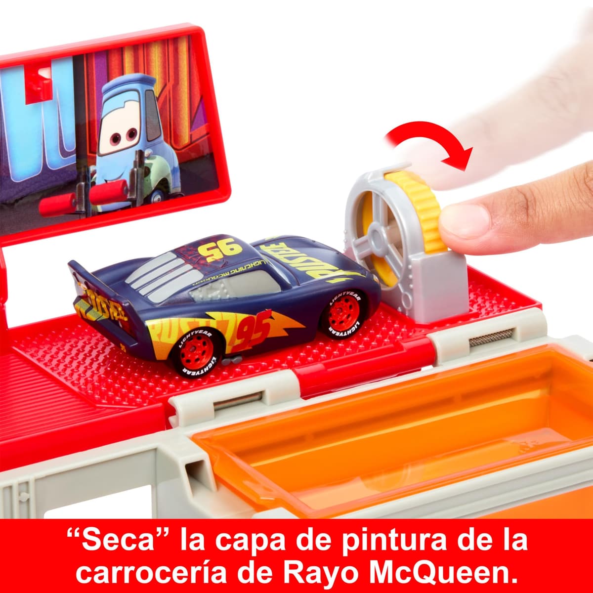 Mattel Disney Pixar Cars Color Changers Camión transformable Mack Taller de pintura, set de juego para coches de juguete con Rayo McQueen, cambia color en el agua, +3 años, HPD82 — view 4