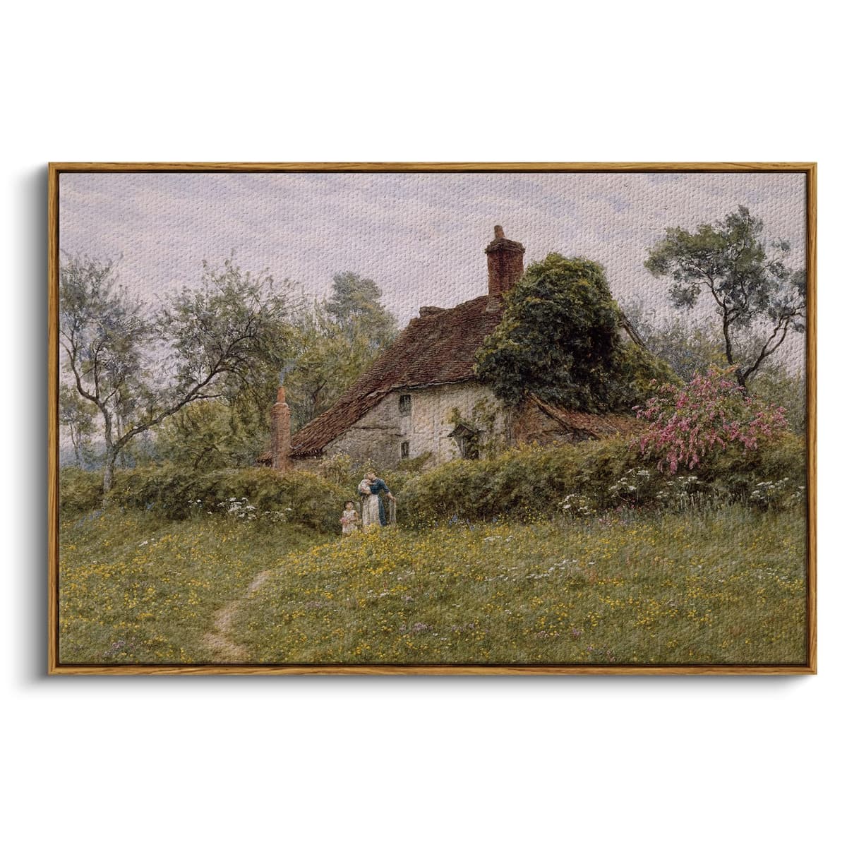 InSimSea Framed Canvas Wall Art, Meadow with Flowers Painting, Landscape for Living Room, Bedroom, Home, Bathroom Decor, 8x10 — view 58