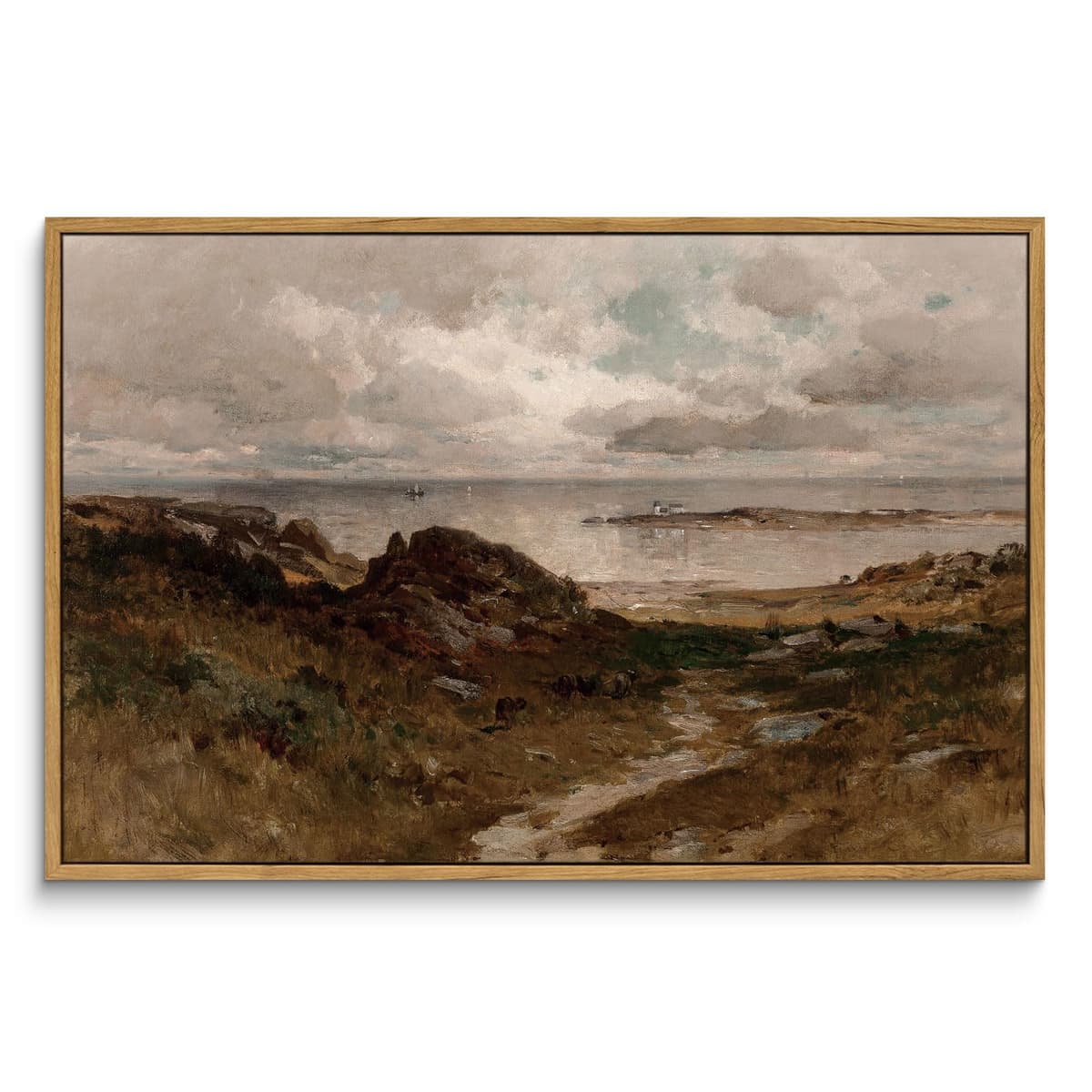 InSimSea Framed Canvas Wall Art, Meadow with Flowers Painting, Landscape for Living Room, Bedroom, Home, Bathroom Decor, 8x10 — view 188