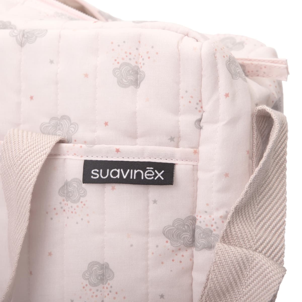 Suavinex, Bolso Carro Bebé con Cosmética: Gel Champú Syndet 300 ml + Loción Hidratante 300 ml + Pomada Pañal 50 ml + Baby Cologne 100 ml + Toallitas 60 Uds. Regalo Recién Nacido, Canastilla Bebé, Rosa — view 5