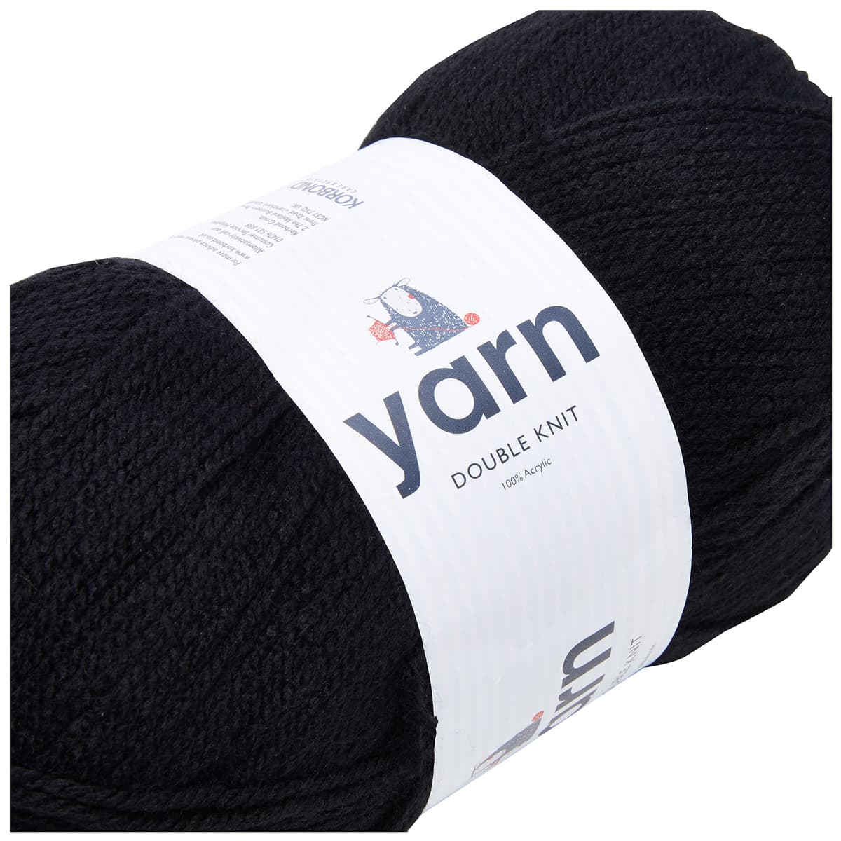 KORBOND DK Black Yarn - 100g Acrylic Wool - Lightweight, Hypoallergenic & Durable Double Knit Crochet Yarn Knitting Wool (290m Total) — view 2