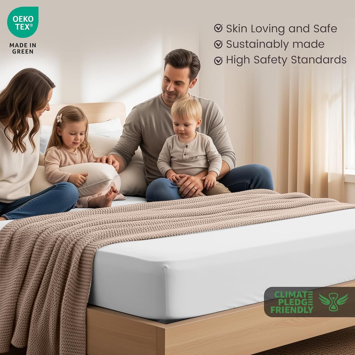 Utopia Bedding Fitted Sheet Double, White - Deep Pocket 14 inch (35 cm) - Easy Care - Soft Brushed Polyster - Microfibre Fabric - Shrinkage and Fade Resistant - Bottom Sheet — view 2