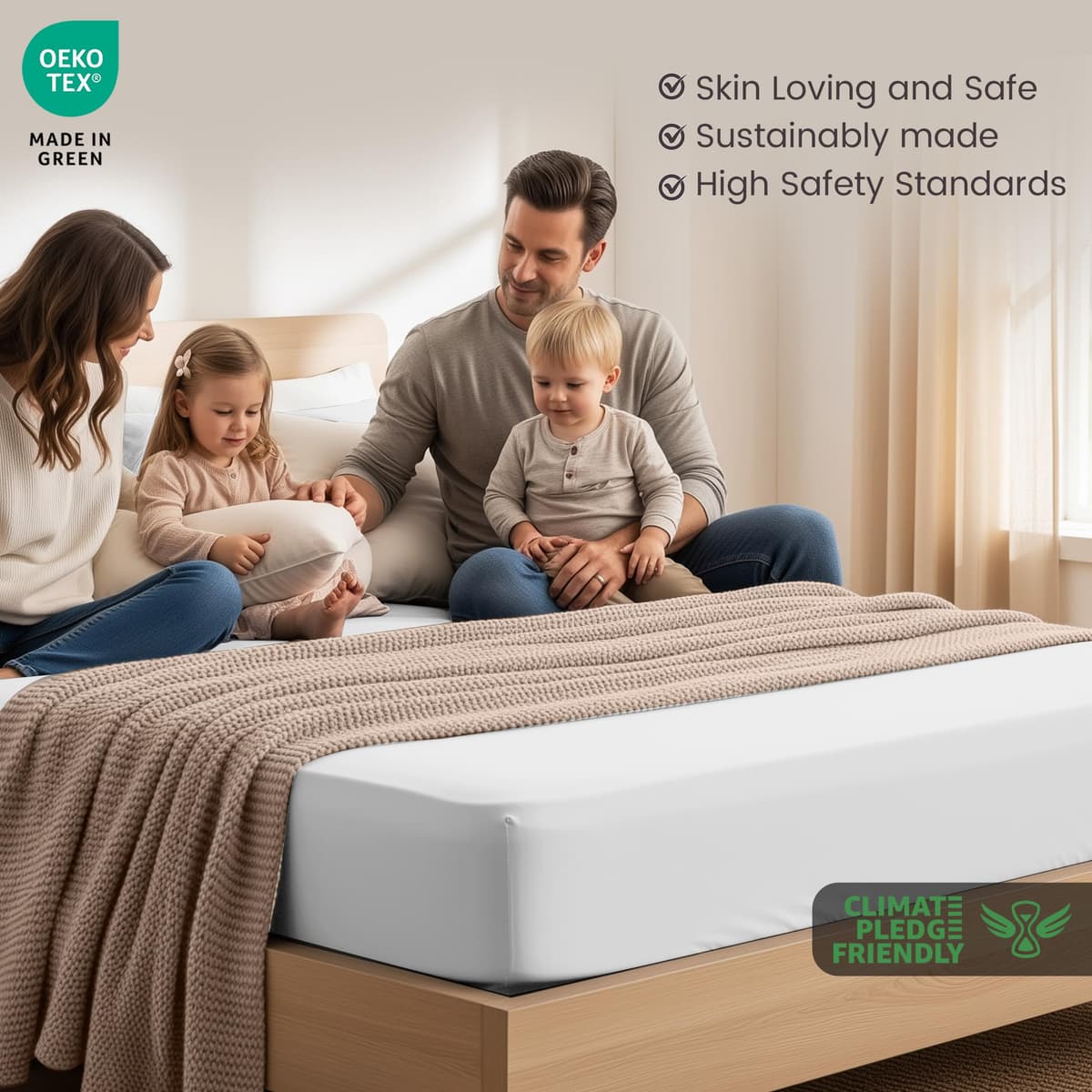 Utopia Bedding Fitted Sheet King, White - Deep Pocket 14 inch (35 cm) - Easy Care - OEKO-TEX Certified - Soft Brushed Microfibre Fabric - Shrinkage and Fade Resistant - Bottom Sheet — view 3