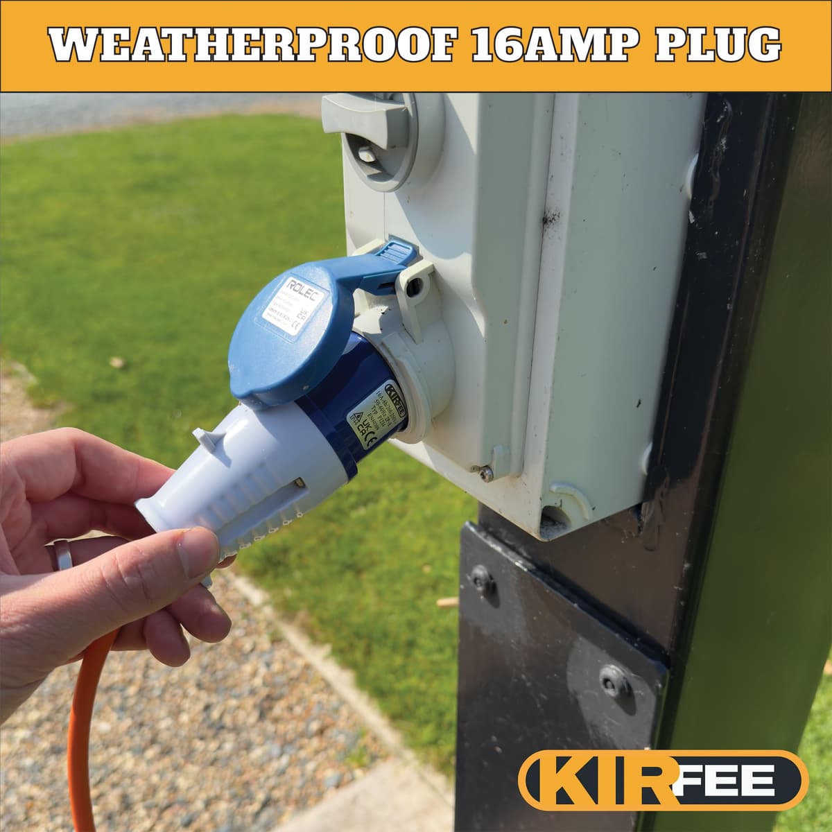 6M Camping Electric Hook Up Cable - 16amp to 13amp Adapter - 4 Gang Electric Hook Up For Camping - Heavy Duty Caravan Extension Lead, Ideal For Caravans, Generators, Motorhomes. — view 4