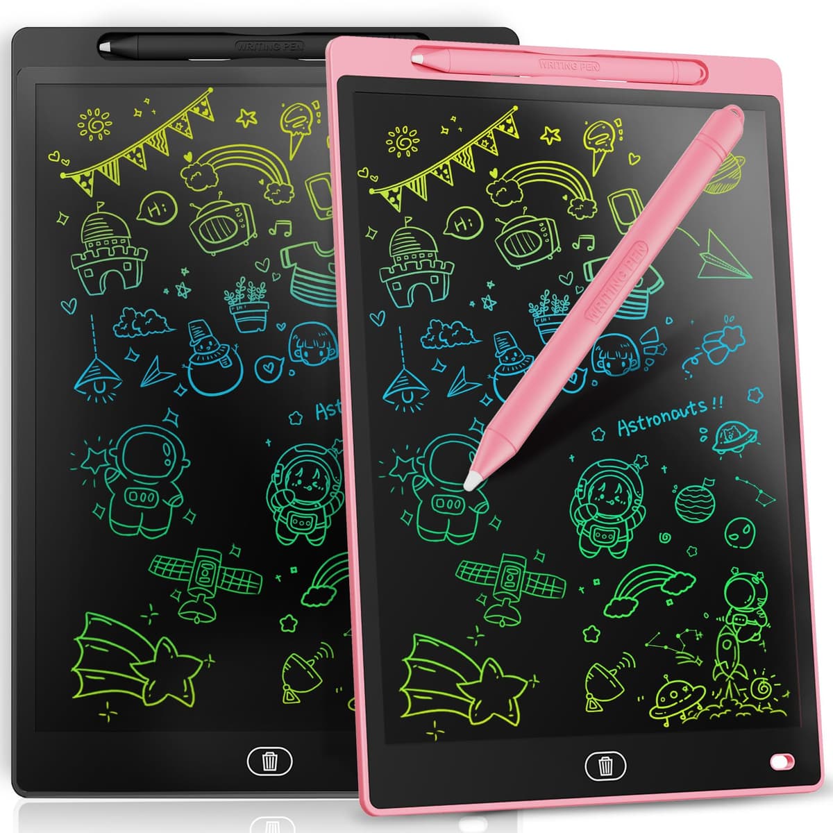 Genialba Tableta de Escritura LCD de Colores de 8,5, Tablero de Dibujo Electrónico - Tablero de Grafiti con Pizarra de Dibujo Borrable Portátil, Regalo para Niños (Rosa) — view 9