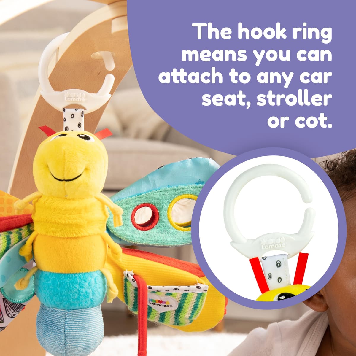 LAMAZE Freddie The Firefly - Clip on Pram and Pushchair Newborn Baby Toy, Sensory Toy for Babies Boys and Girls From 0 - 6 Months — view 5
