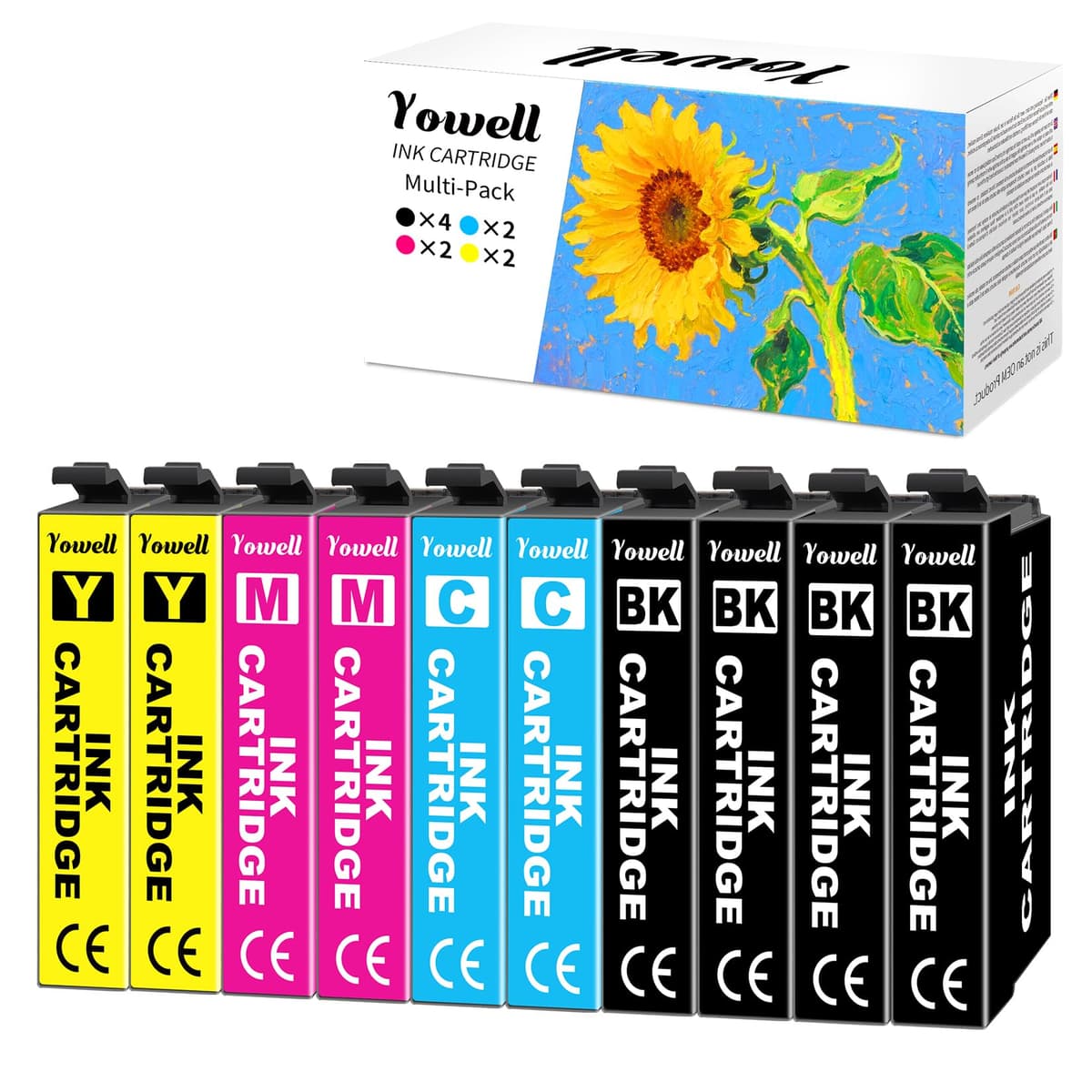 Yowell 10x 604XL printer cartridges Compatible with 604XL cartridges for Expression Home XP-3200 XP-3205 XP-4200 XP-4205 XP-2200 XP-2205, Workforce WF-2910 WF-2930 WF-2950