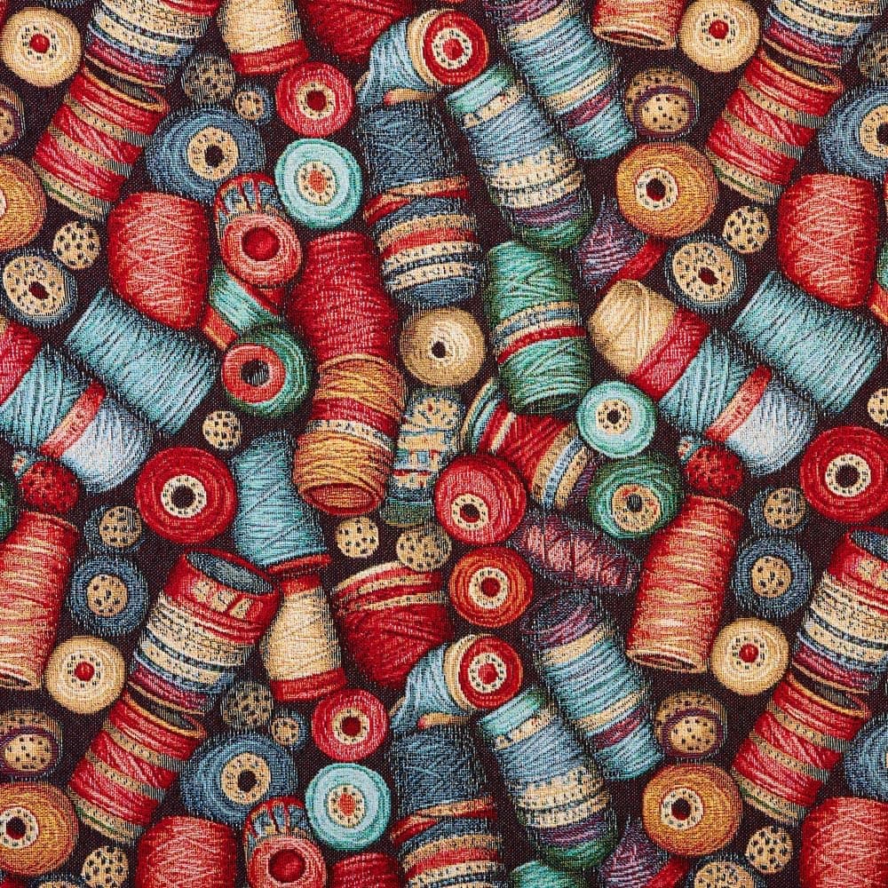Kt KILOtela - Tela Tapicería, Jacquard Gobelino, Tapizar Sillas, Cojines, Cabecero, Sofá, Bolsos, Resistente al Desgaste, Costura, 100 cm Largo x 280 cm Ancho, Geométrico, Multicolor, 1 metro — view 39