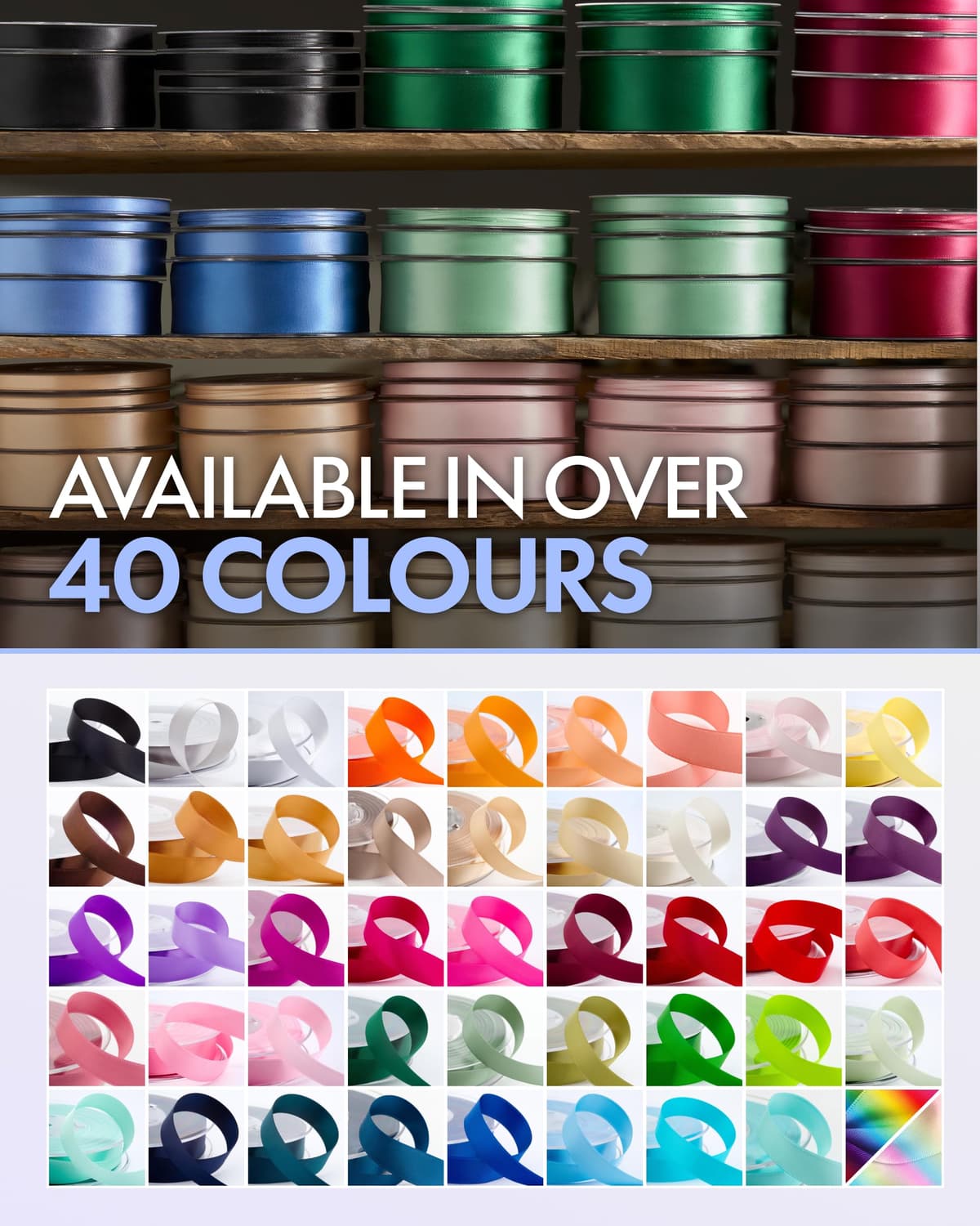 Italian Options Satin Ribbon, Fabric Ribbons for Gift Wrapping, Crafting, Balloons, Wedding Car, Presents, Cake, Christmas, Birthday, Gift Wrap Accessories, 10mm Wide x 25 Metre Roll, Lemon — view 3