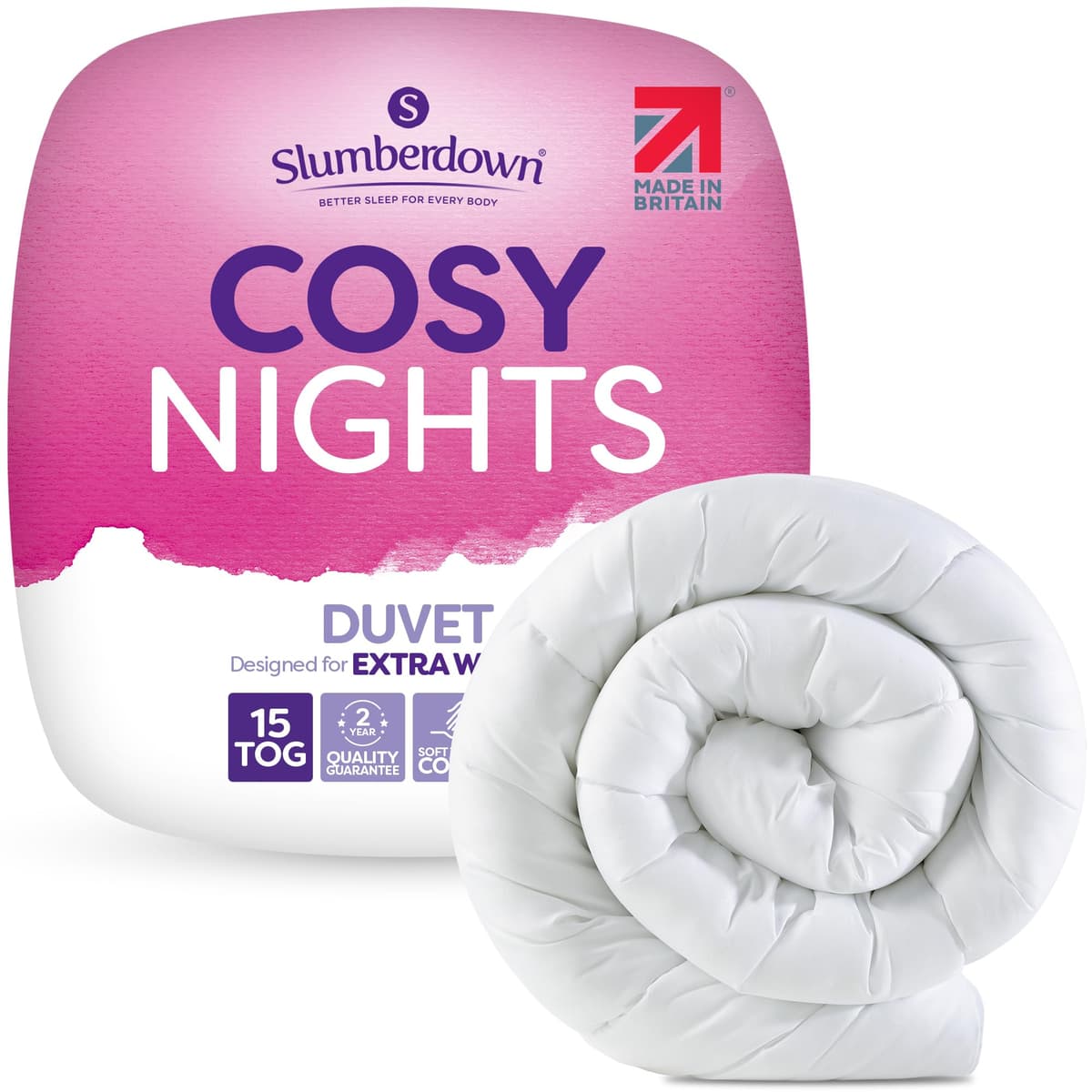 Slumberdown Cosy Nights Double Duvet 10.5 Tog - Breathable & Soft All Year-Round Double Quilt for Summer, Autumn & Winter | UK-Made, Non-Allergenic & Washable (200 x 200cm) — view 14