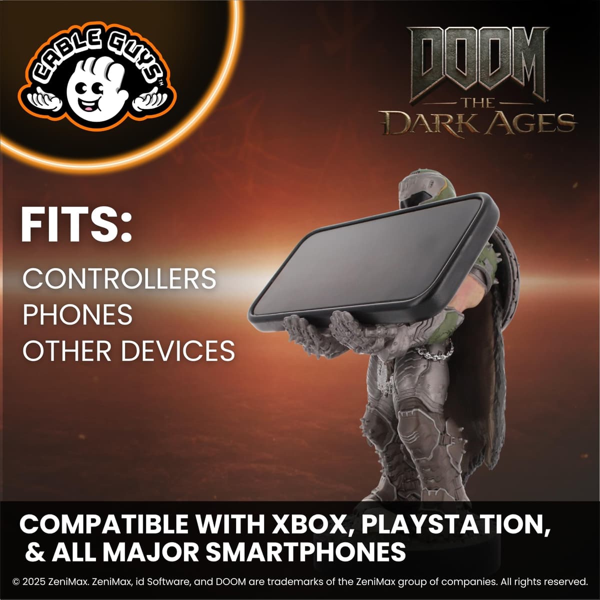 Cableguys Doomslayer Controller Holder & Phone Stand - Gaming Accessories for Room and Desk Setup, Holder Compatible with Xbox, PlayStation & Most Standard Game Controllers — view 5