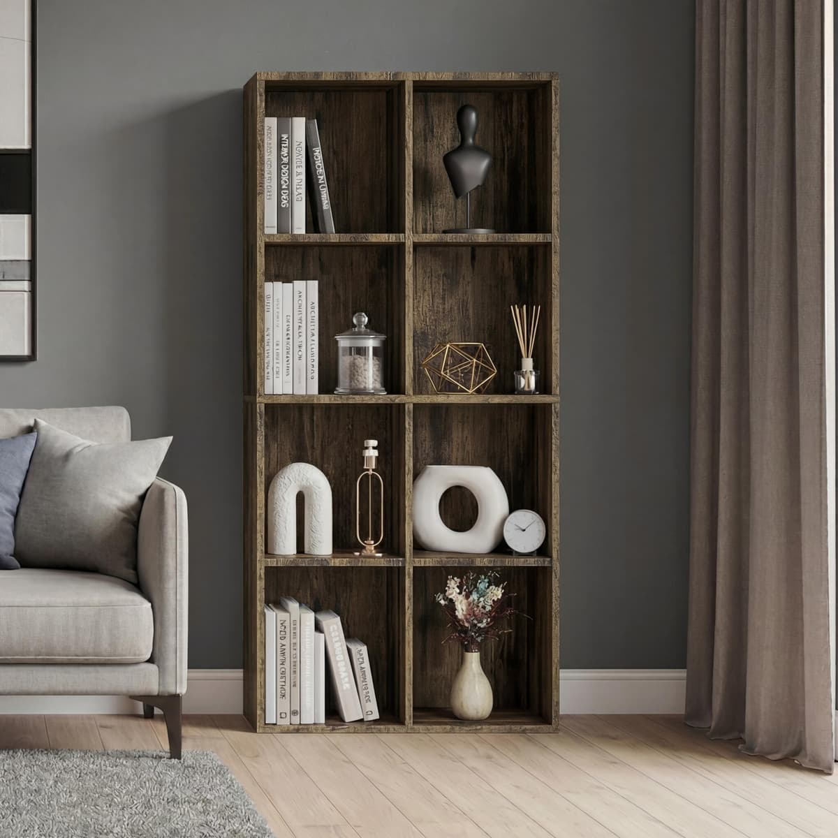 Vida Designs Oxford 3 Tier Cube Bookcase, White Wooden Shelving Display Storage Unit Office Living Room Furniture — view 32