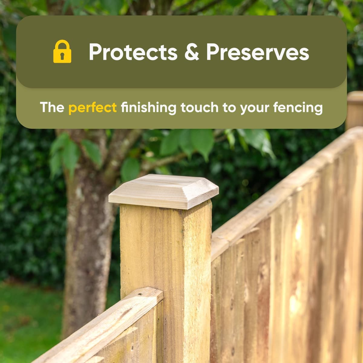 Timber Fence Post Cap | Fits 4x4" (100x100mm) Posts | Untreated | Square Posts | Pack of 10 — view 3