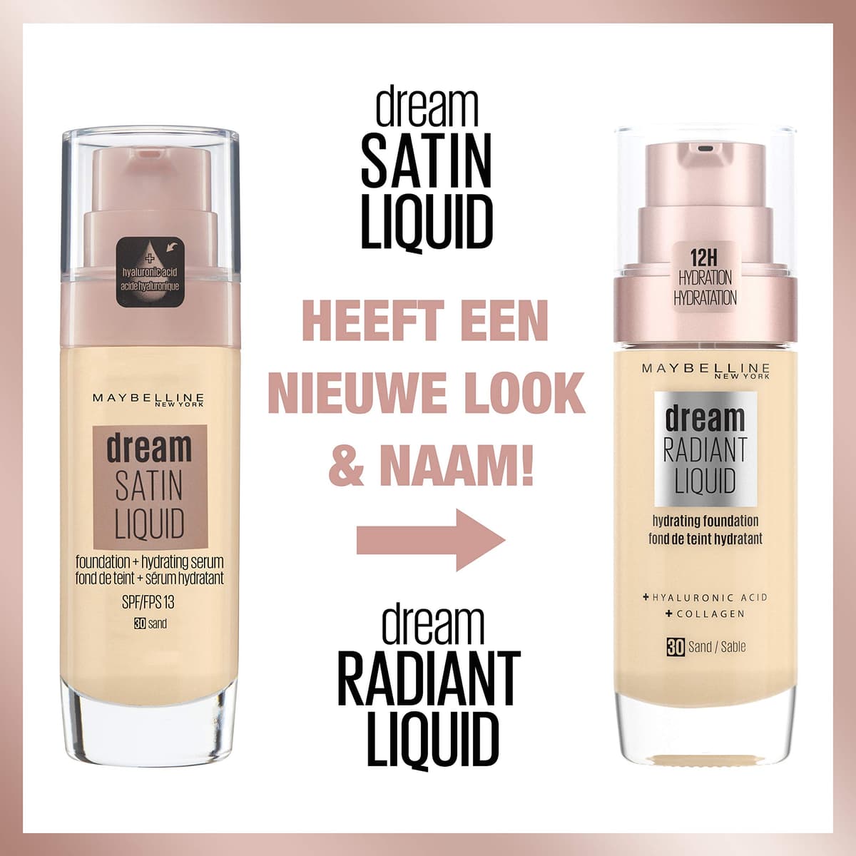 Maybelline Foundation, Dream Radiant Liquid Hydrating Foundation with Hyaluronic Acid and Collagen - Lightweight, Medium Coverage Up to 12 Hour Hydration, 30 Sand — view 2