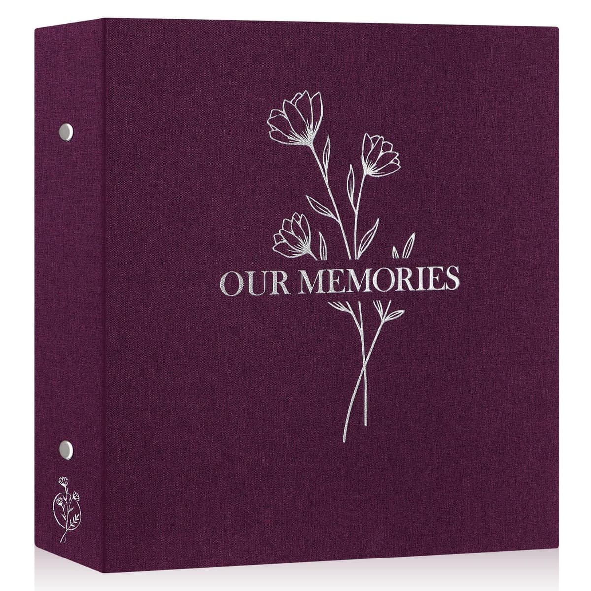 Lanpn Lino Album de Fotos 10x15 600, OUR MEMORIES Tapa Dura Grande Album para Photos Bolsillos Verticales Horizontal Azul — view 9